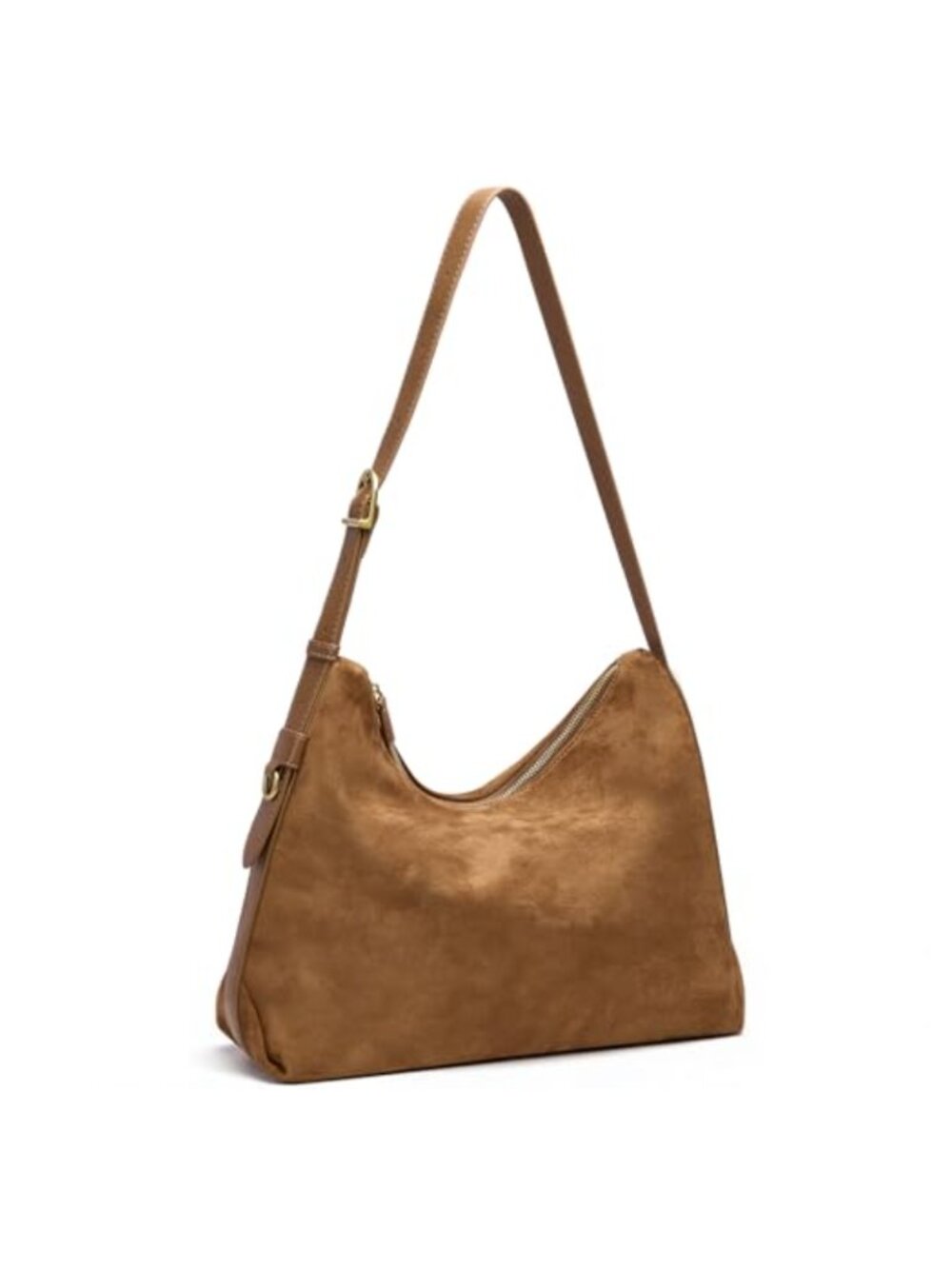 Suede Hobo Bag Slouchy Adjustable Strap Shoulder Purse 5 Pockets